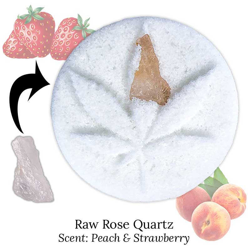 Crystal Daiquiri CBD Bath Bomb Embedded with Raw Rose Quartz Crystal