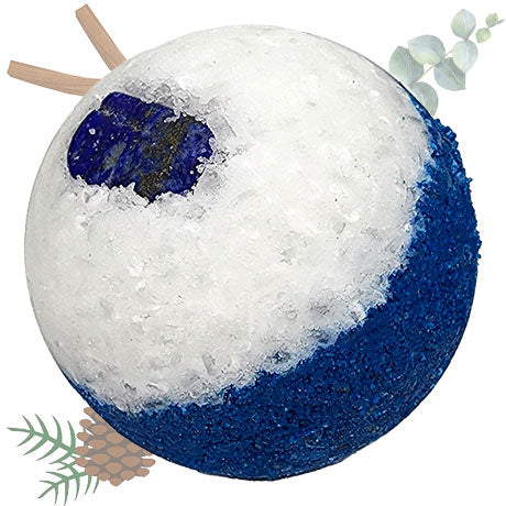 50mg Breath of Fresh Air Bath Bomb embedded with Lapis Lazuli