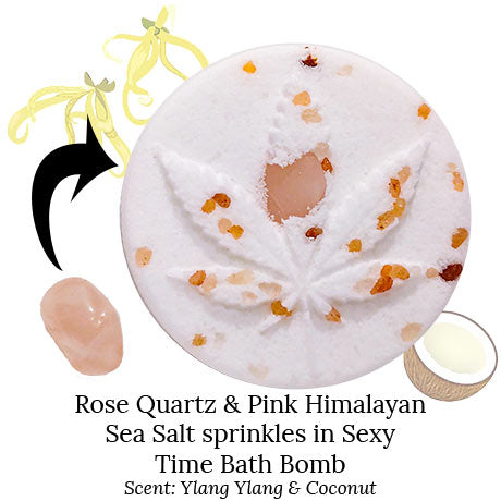 Sexy Time CBD Bath Bomb Embedded with Rose Quartz